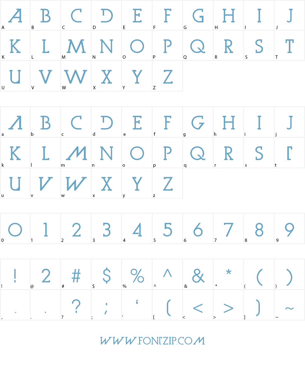 Dark Moon Serif Font Character